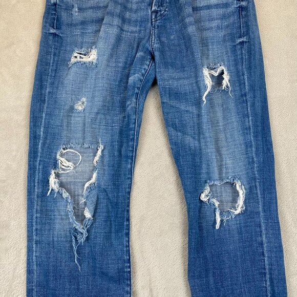 7 For All Mankind Woman's Jeans Size 29 Josefina Skinny Boyfriend Distressed Den - Picture 12 of 16